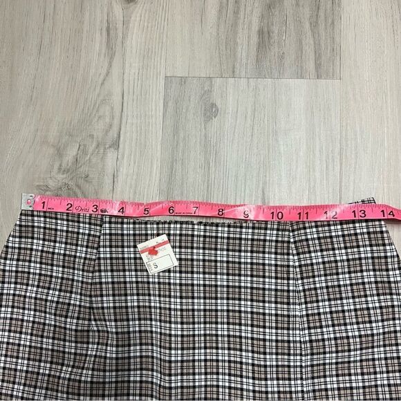 Pandora Casuals miniskirt brown plaid cottagecore academia tag szS inner tag L - Picture 6 of 9